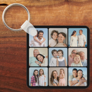 Creëer Uw eigen afgeronde hoeken 9 Fotocollage Sleutelhanger