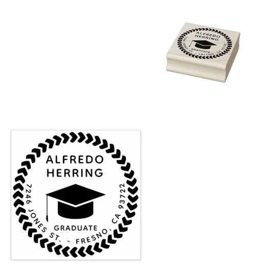 Creëer Uw Eigen Afstuderen Circulair Rope Pet Rubberstempel (Gestempeld)