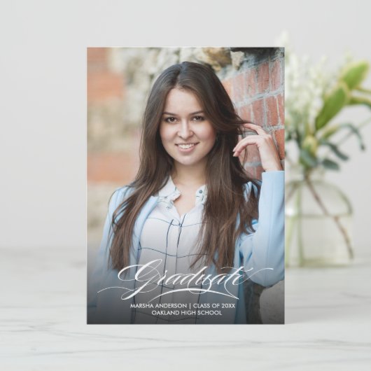 Creëer Uw eigen Afstuderen Fotouitnodiging Kaart (Staand voorkant)