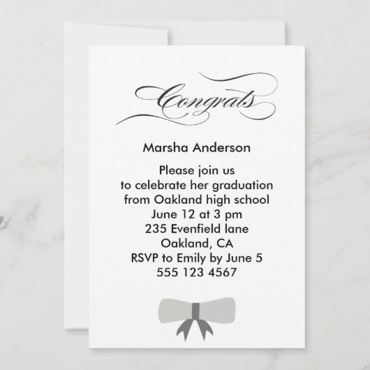 Creëer Uw eigen Afstuderen Fotouitnodiging Kaart (Achterkant)