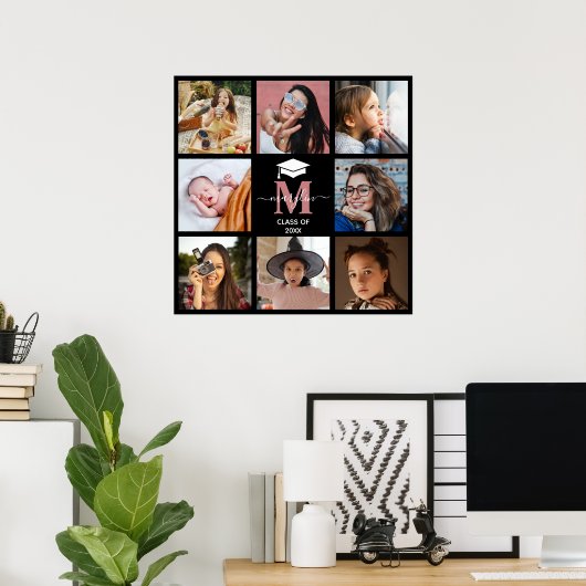 Creëer Uw eigen Afstuderen Monogram Foto Collage Poster (Thuiskantoor)
