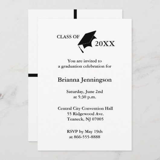 Creëer Uw eigen Afstuderen Uitnodiging 1 (Voorkant / Achterkant)