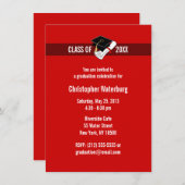 Creëer Uw eigen Afstuderen Uitnodiging Rood 10 (Voorkant / Achterkant)