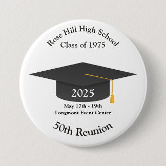 Creëer uw eigen alumni gepersonaliseerde klassenre ronde button 7,6 cm