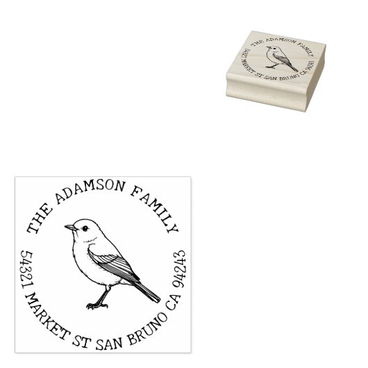 Creëer Uw eigen Amerikaanse Robin Naam Retouradres Rubberstempel (Gestempeld)