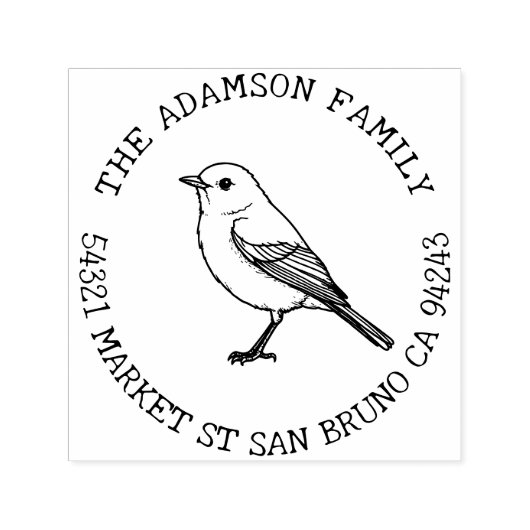 Creëer Uw eigen Amerikaanse Robin Naam Retouradres Zelfinktende Stempel (Design)