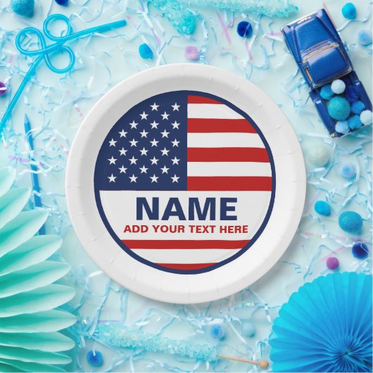 Creëer uw eigen Amerikaanse vlag verkiezing Papieren Bordje (Feest)