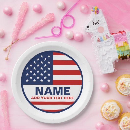Creëer uw eigen Amerikaanse vlag verkiezing Papieren Bordje (Feest)