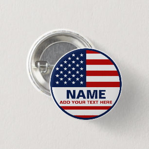 Creëer uw eigen Amerikaanse vlag verkiezing Ronde Button 3,2 Cm