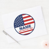 Creëer uw eigen Amerikaanse vlag verkiezing Ronde Sticker (Envelop)