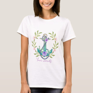 Creëer Uw Eigen Anker & Paarse Rozen T-shirt