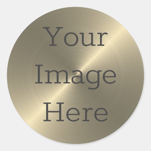 Creëer Uw eigen Antiek messing geborsteld metaal Ronde Sticker (Voorkant)