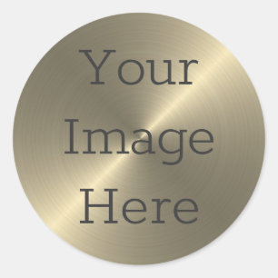 Creëer Uw eigen Antiek messing geborsteld metaal Ronde Sticker