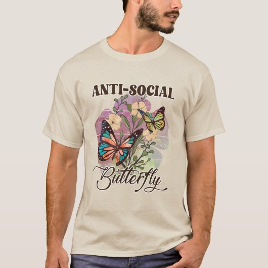 Creëer Uw eigen antisociale vlinder T-shirt (Voorkant)
