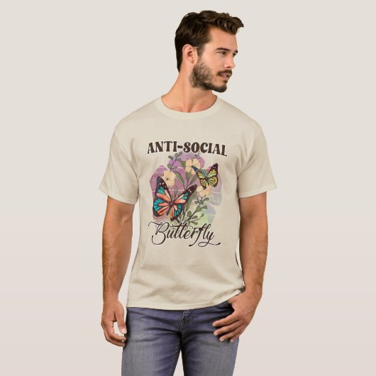 Creëer Uw eigen antisociale vlinder T-shirt (Voorkant volledig)