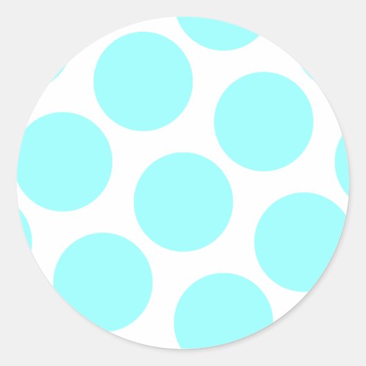 Creëer Uw eigen Aqua Polka Dot Ronde Sticker (Voorkant)