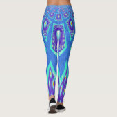 Creëer uw eigen aqua turquoise koraal blauwgroen e leggings (Achterkant)
