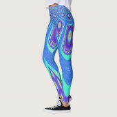 Creëer uw eigen aqua turquoise koraal blauwgroen e leggings (Links)