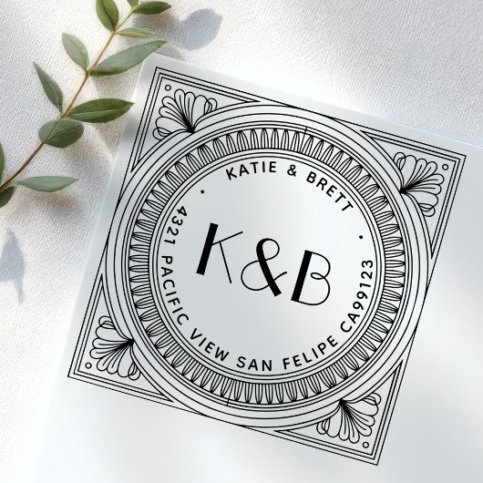 Creëer Uw eigen Art Deco Custom Retour Adres Zelfinktende Stempel