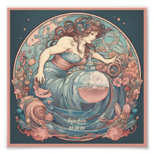 Creëer Uw eigen Art Nouveau Aquarius Zodiac