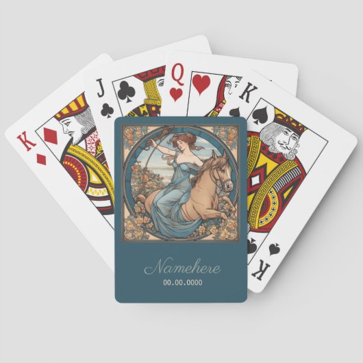 Creëer Uw eigen Art Nouveau Boogschutter Zodiac Pokerkaarten (Achterkant)