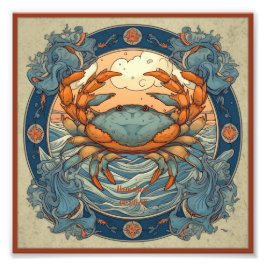 Creëer Uw eigen Art Nouveau kankerdierenriem Foto Afdruk