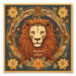 Creëer Uw eigen Art Nouveau Leo Zodiac Foto Afdruk
