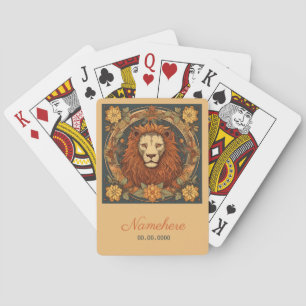 Creëer Uw eigen Art Nouveau Leo Zodiac Pokerkaarten