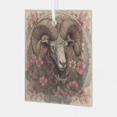 Creëer Uw eigen Art Nouveau Ram Zodiac Glas Ornament (Voorkant links)