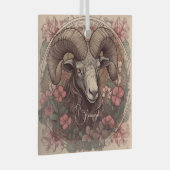 Creëer Uw eigen Art Nouveau Ram Zodiac Glas Ornament (Voorkant Rechts)