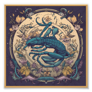 Creëer Uw eigen Art Nouveau Schorpioen Zodiac Foto Afdruk