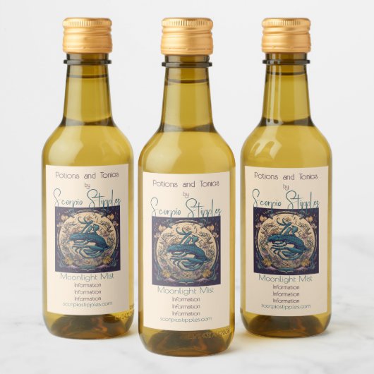 Creëer Uw eigen Art Nouveau Schorpioen Zodiac Wijn Etiket (Flessen)