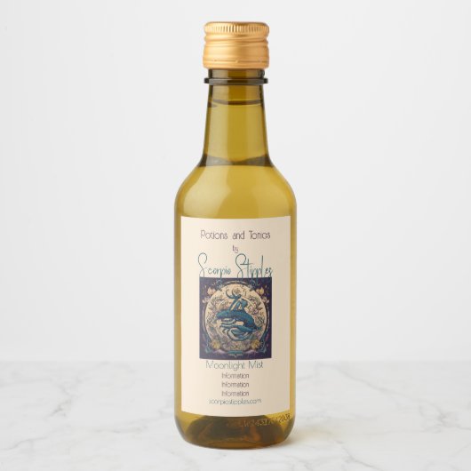 Creëer Uw eigen Art Nouveau Schorpioen Zodiac Wijn Etiket (Voorkant)