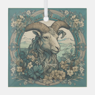 Creëer Uw eigen Art Nouveau Steenbok Zodiac Glas Ornament
