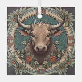Creëer Uw eigen Art Nouveau Taurus Zodiac Glas Ornament