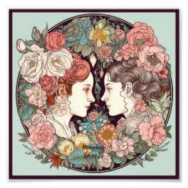 Creëer Uw eigen Art Nouveau Tweelingen Zodiac Foto Afdruk