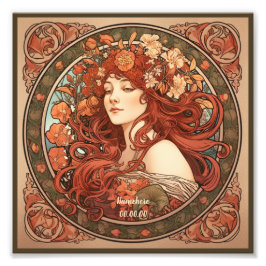 Creëer Uw eigen Art Nouveau Virgo Zodiac Foto Afdruk