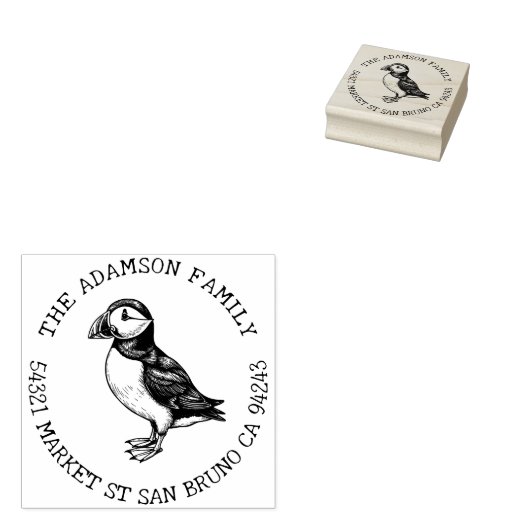 Creëer Uw eigen Atlantic Puffin Retouradres Rubberstempel (Gestempeld)