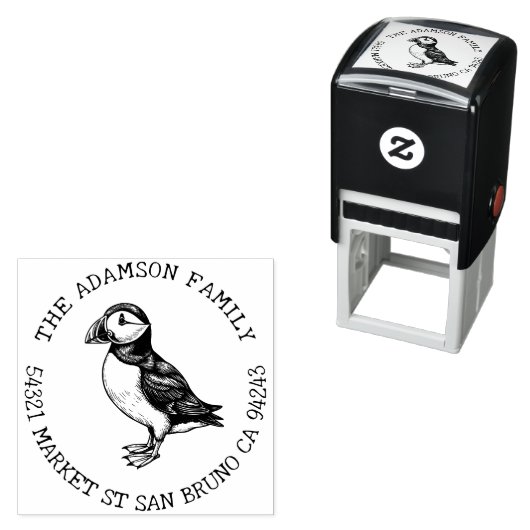 Creëer Uw eigen Atlantic Puffin Retouradres Zelfinktende Stempel (In situ)