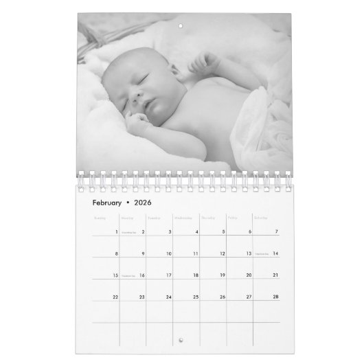 Creëer Uw Eigen B&W Baby Foto's 2025 Kalender (Feb 2026)