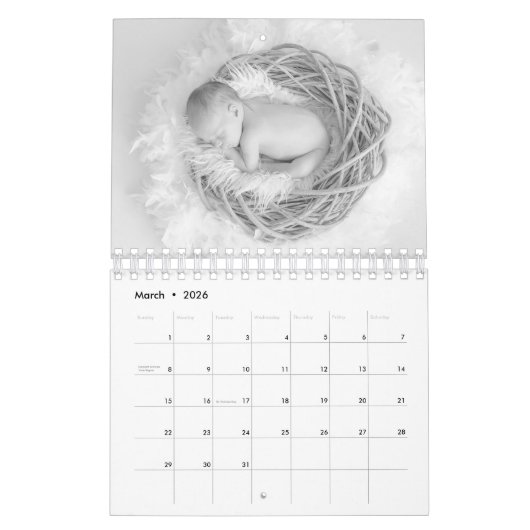 Creëer Uw Eigen B&W Baby Foto's 2025 Kalender (Mar 2026)
