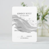 Creëer uw eigen B&W vloeiende inkt RSVP Kaartje (Staand voorkant)