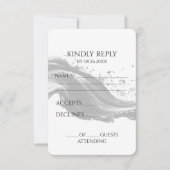 Creëer uw eigen B&W vloeiende inkt RSVP Kaartje (Voorkant)