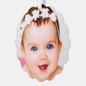 Creëer Uw eigen Baby foto Ornament Kaart (Links)