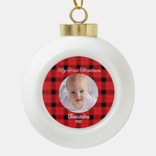 Creëer Uw Eigen Baby Foto's 1e Kerstmis Keramische Bal Ornament