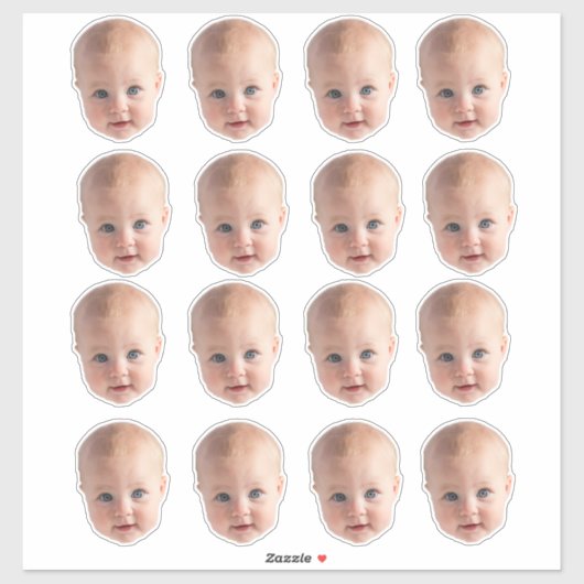 Creëer uw eigen Baby gezicht Sticker (Vel)