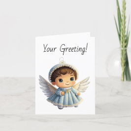 Creëer uw eigen baby meisje engel kerst feestdagen kaart