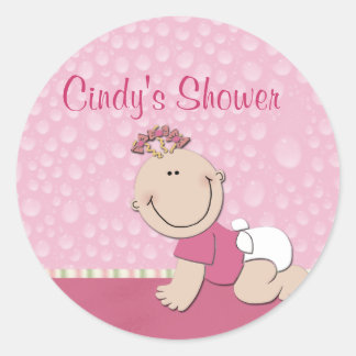 Creëer uw eigen baby shower ronde sticker