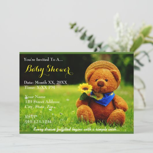 Creëer Uw eigen Baby shower Uitnodiging (Staand voorkant)