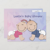 Creëer uw eigen baby shower uitnodiging briefkaart (Voorkant / Achterkant)